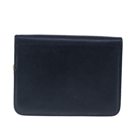Christian Dior Vintage Cd Chain Flap Shoulder Bag Leather Navy Leather Shoulder Bag Bag ()