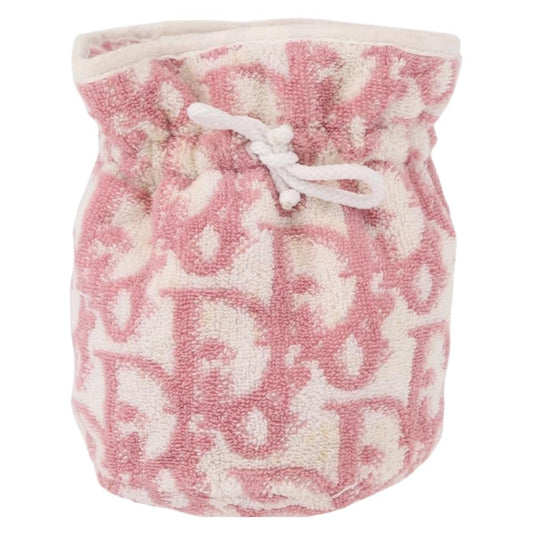 Christian Dior Vintage Trotter Pouch Pile Pink Cotton Clutche & Pouche Bag ()