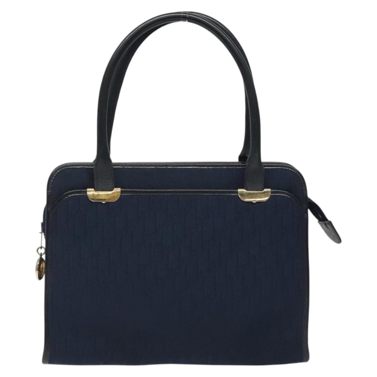 Christian Dior Vintage Trotter Handbag Canvas Navy Canvas Handbag ()