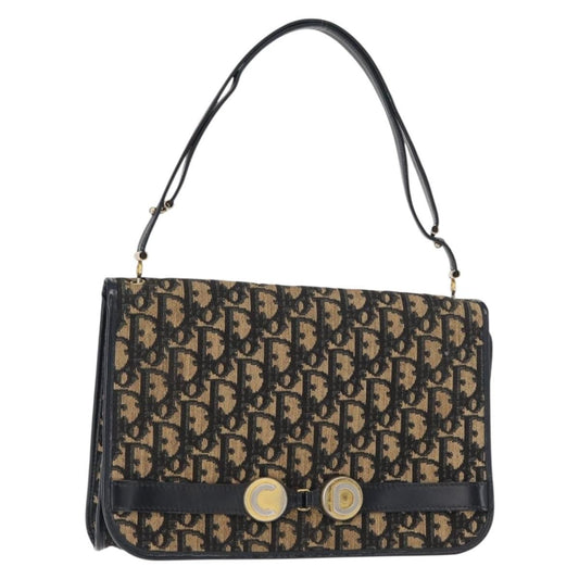 Christian Dior Vintage Trotter Shoulder Bag Canvas Navy Canvas Shoulder Bag Bag ()