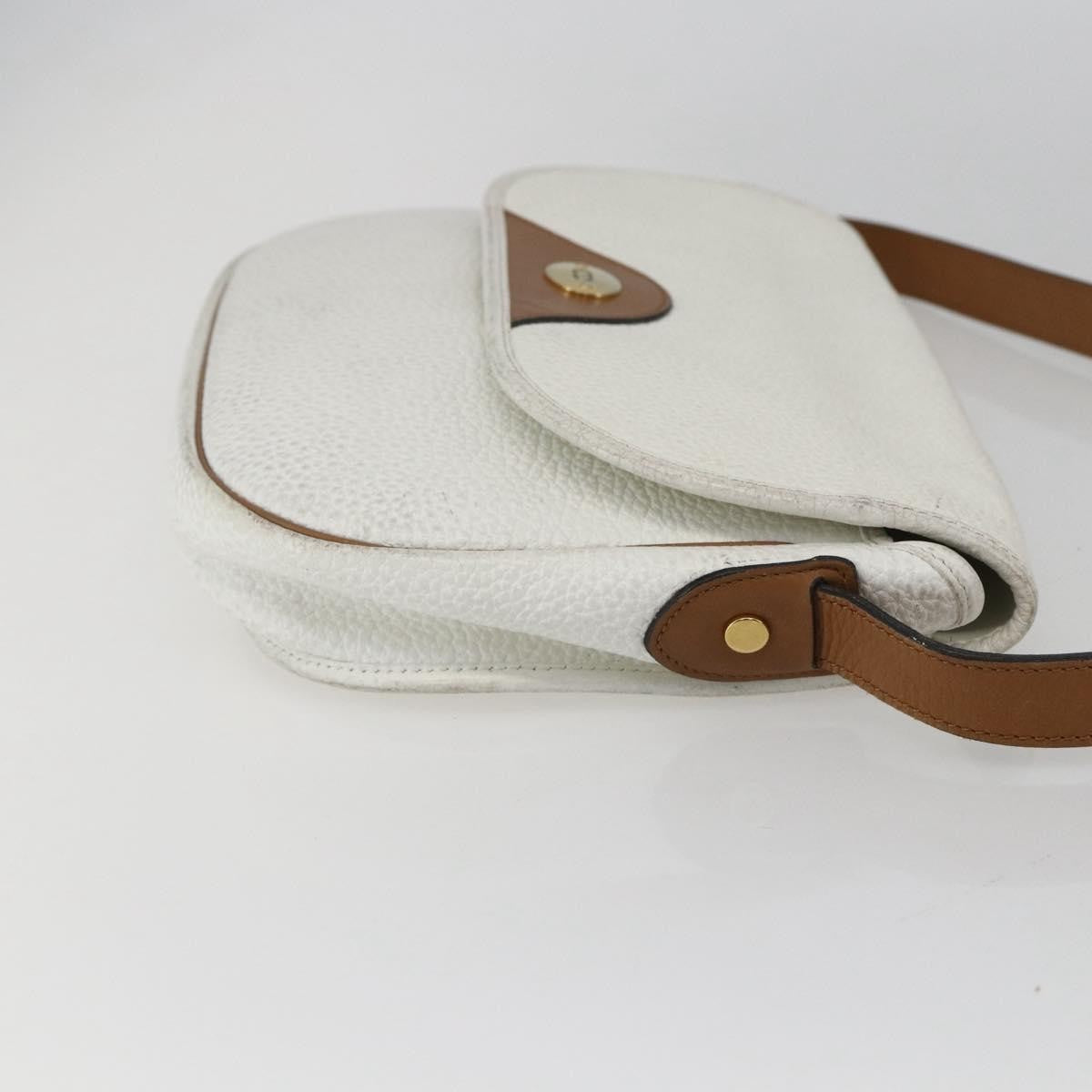 Christian Dior Vintage Shoulder Bag Leather White Leather Shoulder Bag Bag ()