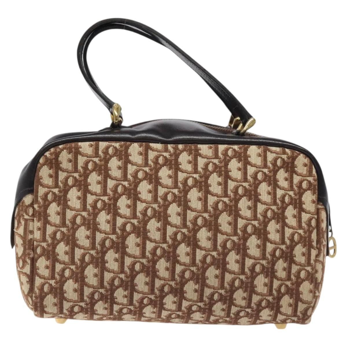Christian Dior Vintage Trotter Handbag Canvas Beige Canvas Handbag ()