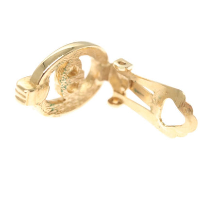 Christian Dior Vintage Cd Clip-On Earrings Metal Gold Metal Earrings Jewelry ()