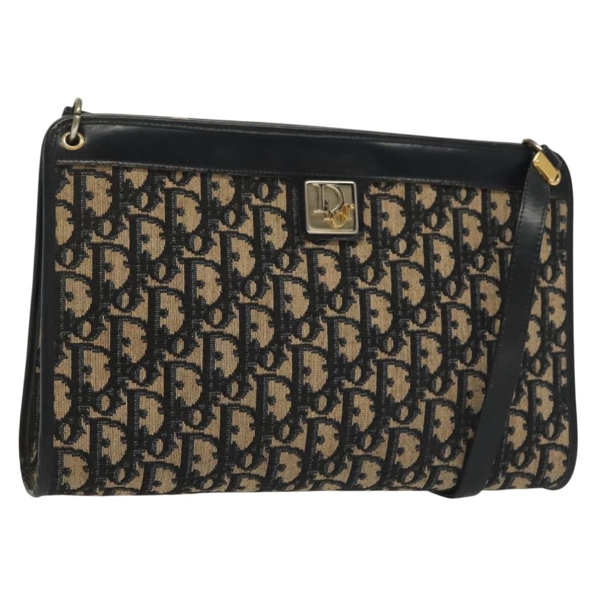 Christian Dior Vintage Trotter Shoulder Bag Canvas Navy Canvas Shoulder Bag Bag ()