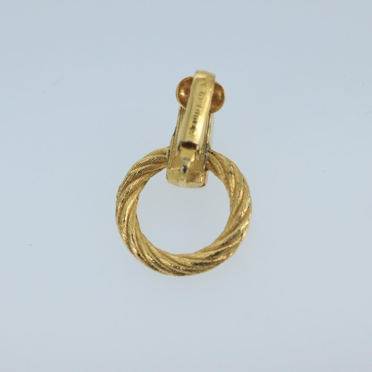 Christian Dior Vintage Round Clip-On Earrings Metal Gold Metal Earrings Jewelry ()