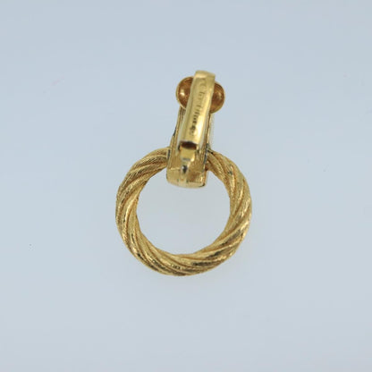 Christian Dior Vintage Round Clip-On Earrings Metal Gold Metal Earrings Jewelry ()