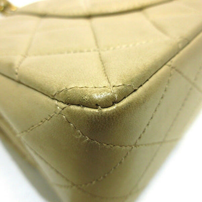 Vintage Double Flap Lambskin  Medium Beige GHW