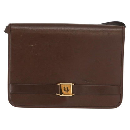Christian Dior Vintage Shoulder Bag Leather Brown Leather Shoulder Bag Bag ()