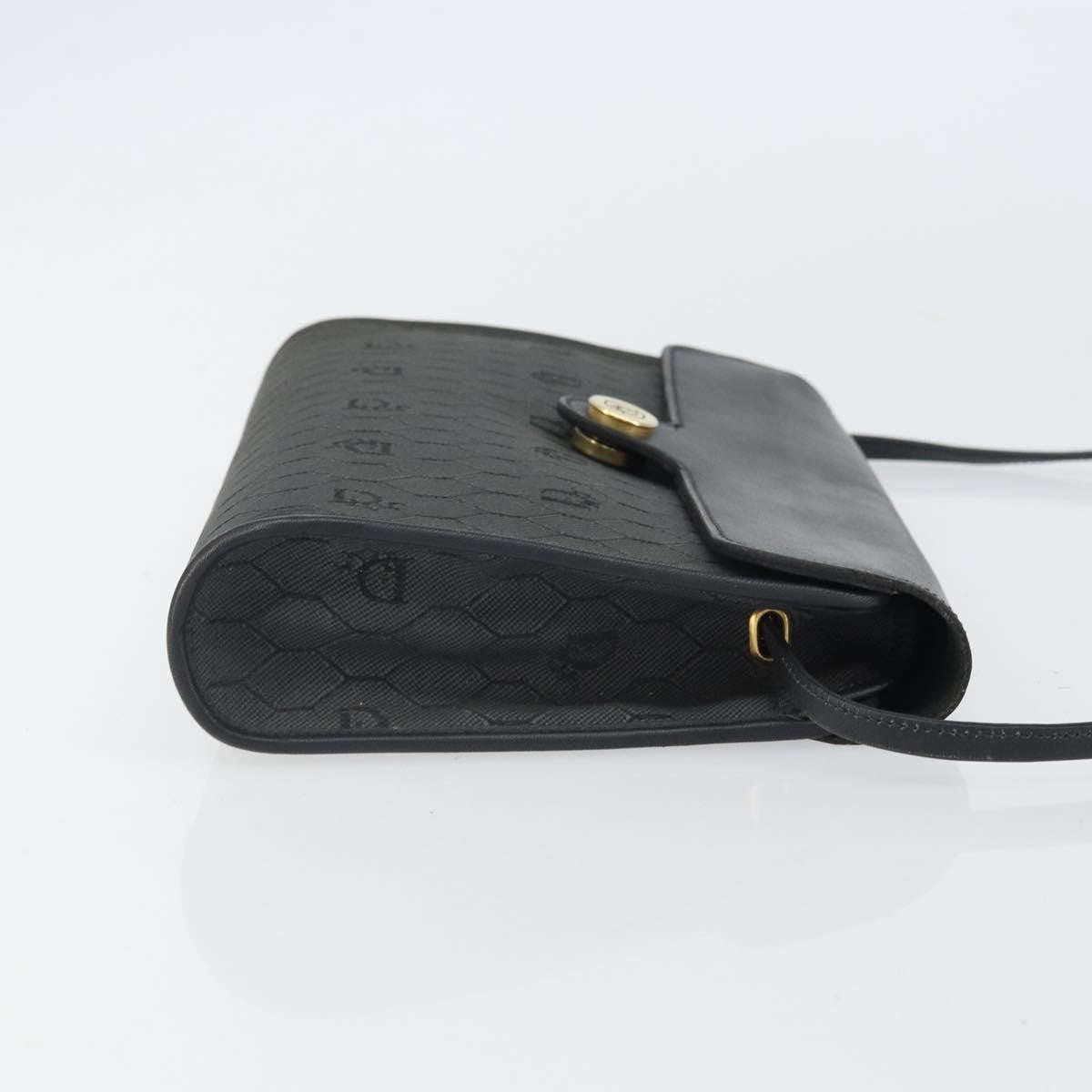 Christian Dior Vintage Honeycomb Flap Crossbody Bag Coated Canvas Black Pvc Shoulder Bag Bag ()