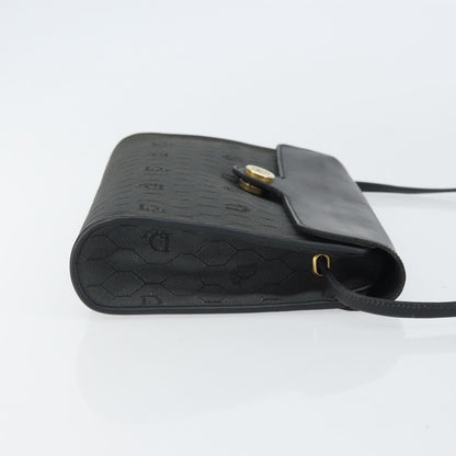Christian Dior Vintage Honeycomb Flap Crossbody Bag Coated Canvas Black Pvc Shoulder Bag Bag ()