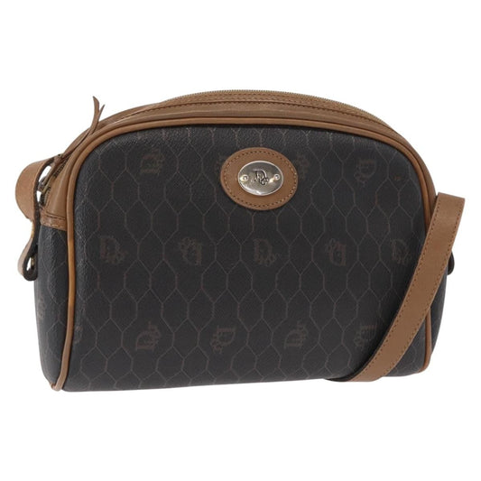Christian Dior Vintage Honeycomb Shoulder Bag Canvas And Leather Black Canvas Shoulder Bag Bag ()