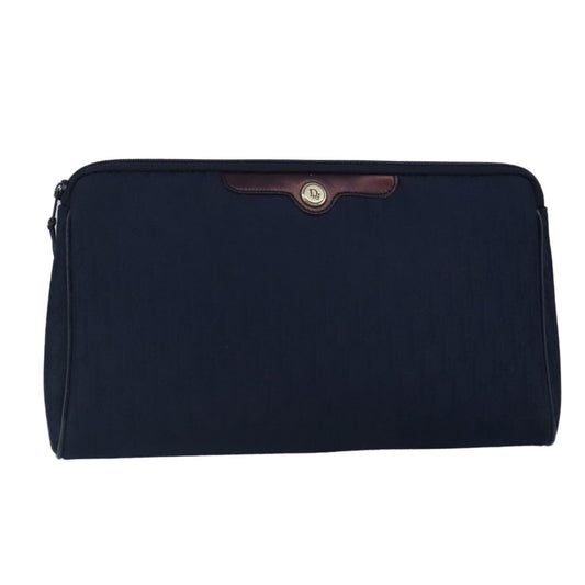 Christian Dior Vintage Trotter Pouch Canvas Navy Canvas Clutche & Pouche Bag ()