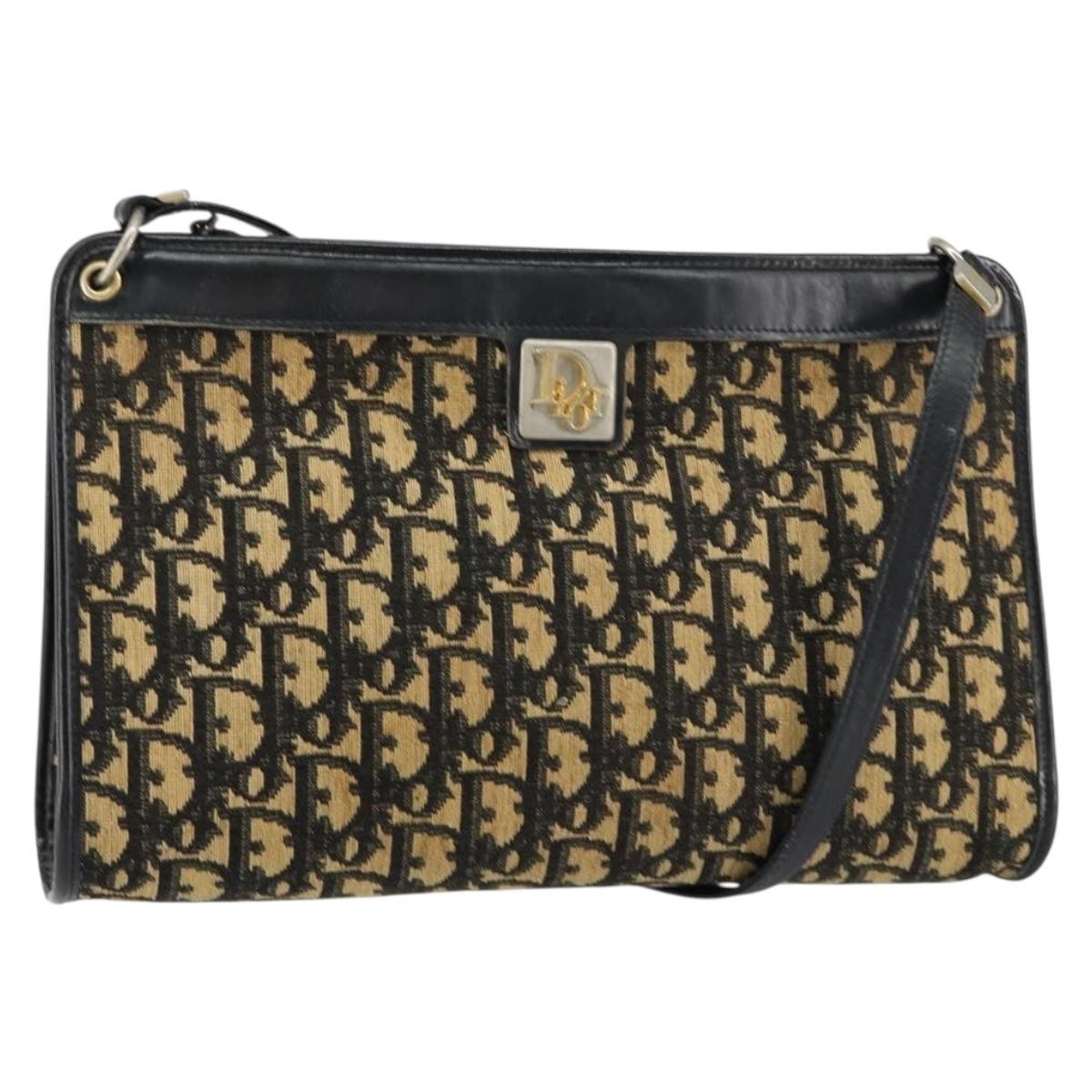 Christian Dior Vintage Trotter Shoulder Bag Canvas Navy Canvas Shoulder Bag Bag ()