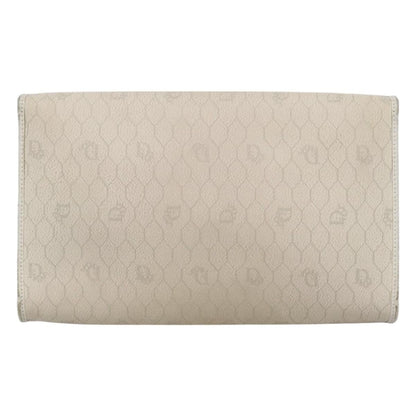 Christian Dior Vintage Honeycomb Chain Canvas White Canvas Bag ()
