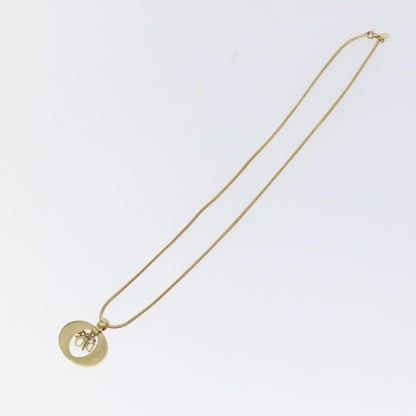 Christian Dior Round Logo Pendant Necklace Metal Gold Metal Jewelry ()