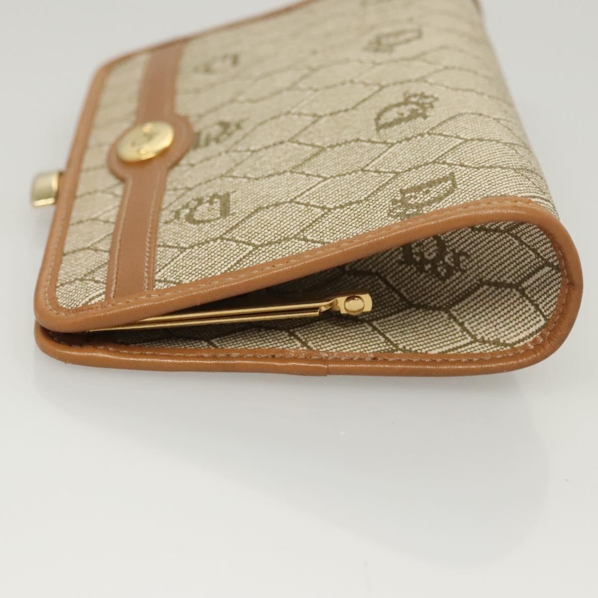 Christian Dior Vintage Honeycomb Zip Pouch Coated Canvas Beige Pvc Clutche & Pouche Bag ()