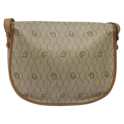 Christian Dior Vintage Honeycomb Flap Crossbody Bag Coated Canvas Beige Canvas Bag ()