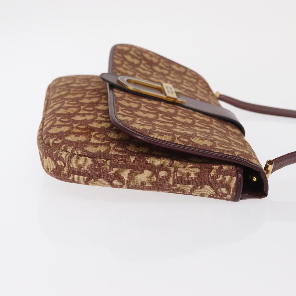 Christian Dior Vintage Cd Trotter Shoulder Bag Canvas Red Canvas Shoulder Bag Bag ()