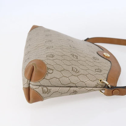 Christian Dior Vintage Honeycomb Shoulder Bag Canvas And Leather Beige Canvas Shoulder Bag Bag ()