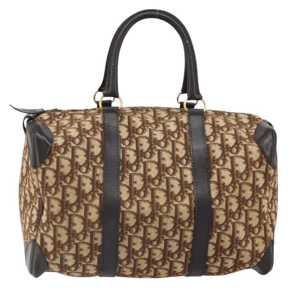 Christian Dior Vintage Trotter Boston Bag Diorissimo Canvas Beige Canvas Travel Bag Bag ()