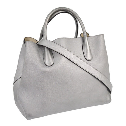 Christian Dior Open Bar Bag Leather Silver Leather Tote Bag Bag ()