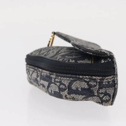 Christian Dior Saddle Zip Pouch Diorissimo Canvas Navy Canvas Clutche & Pouche Bag ()