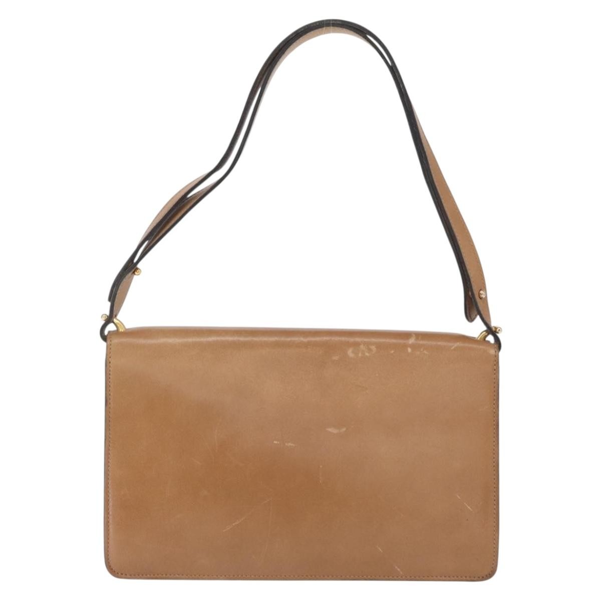 Christian Dior Vintage Shoulder Bag Leather Brown Leather Shoulder Bag Bag ()