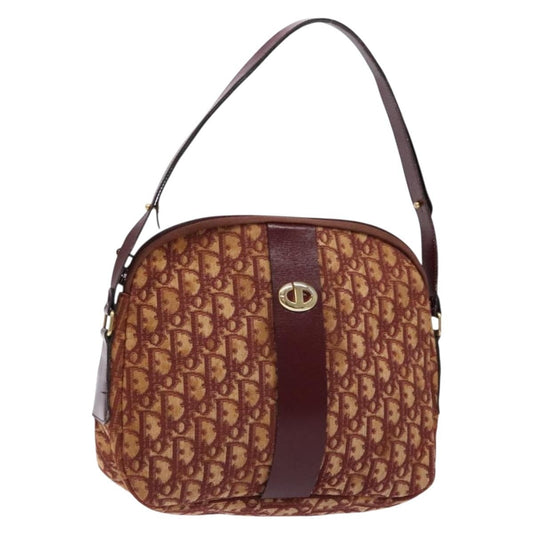 Christian Dior Vintage Trotter Handbag Canvas Red Canvas Handbag ()