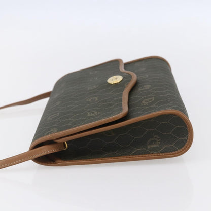 Christian Dior Vintage Honeycomb Flap Crossbody Bag Coated Canvas Khaki Canvas Shoulder Bag Bag ()