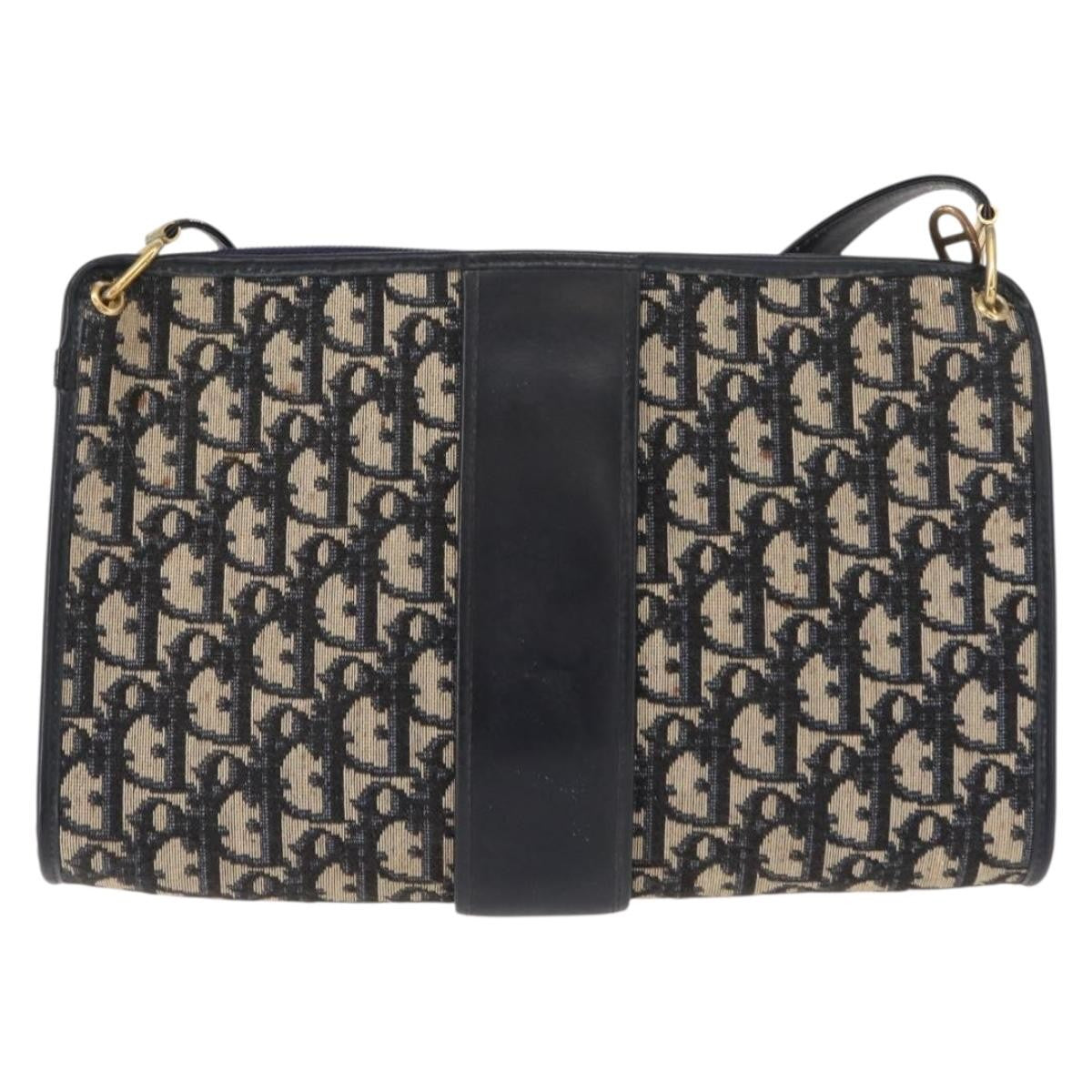 Christian Dior Vintage Cd Trotter Shoulder Bag Canvas Navy Canvas Shoulder Bag Bag ()