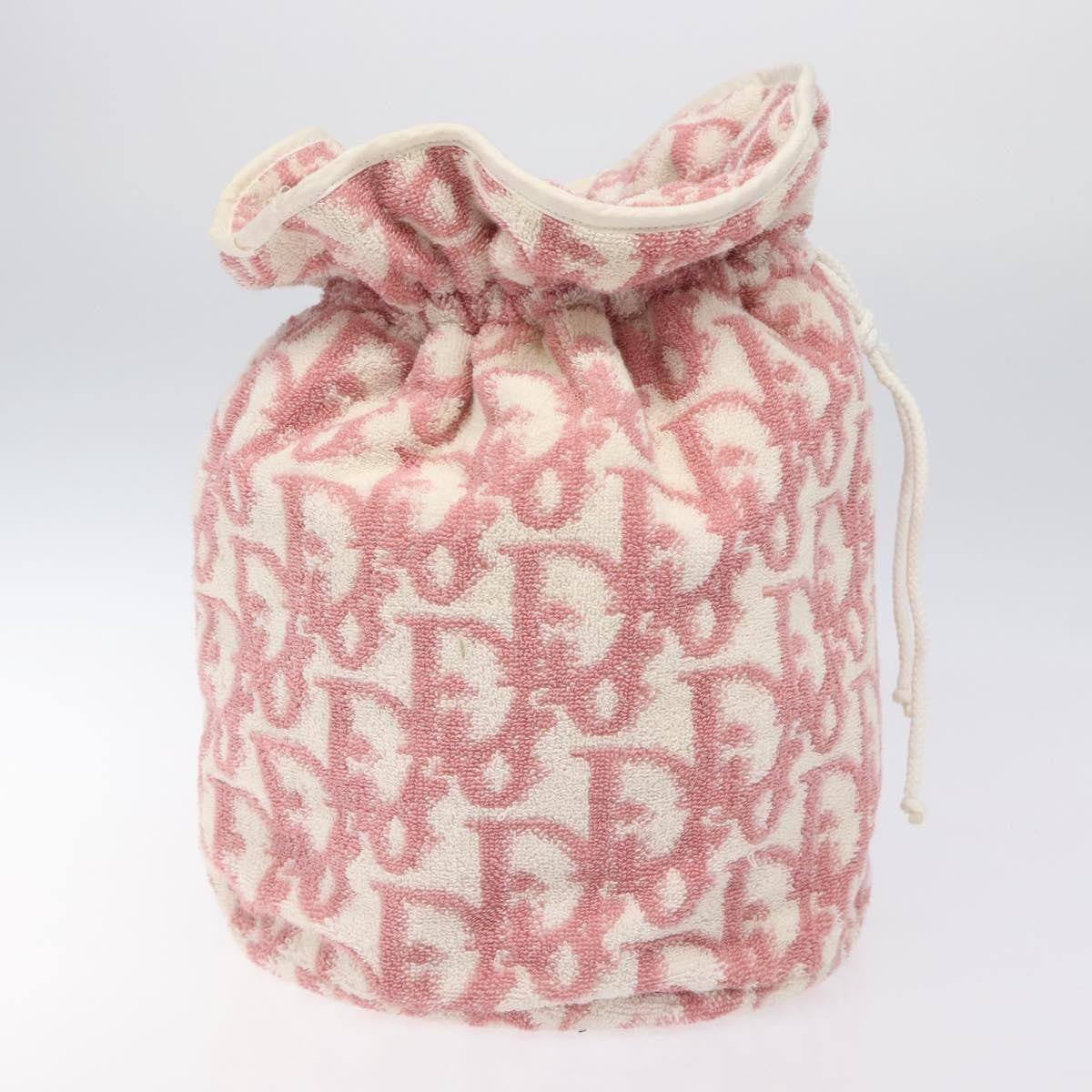 Christian Dior Vintage Trotter Pouch Pile Pink Cotton Clutche & Pouche Bag ()