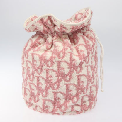 Christian Dior Vintage Trotter Pouch Pile Pink Cotton Clutche & Pouche Bag ()