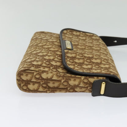 Christian Dior Vintage Trotter Flap Shoulder Bag Canvas Brown Canvas Bag ()