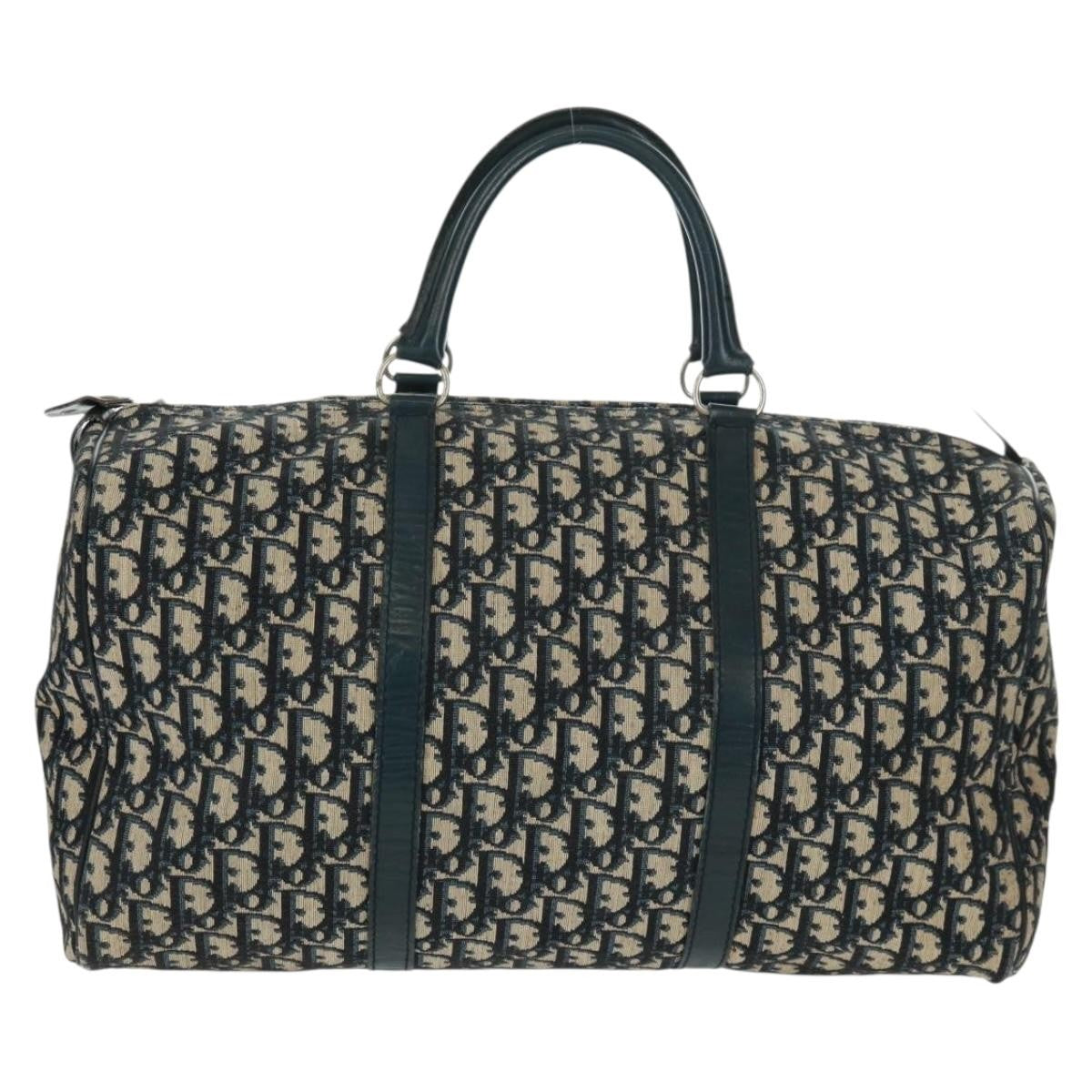 Christian Dior Vintage Trotter Boston Bag Diorissimo Canvas Navy Canvas Travel Bag Bag ()