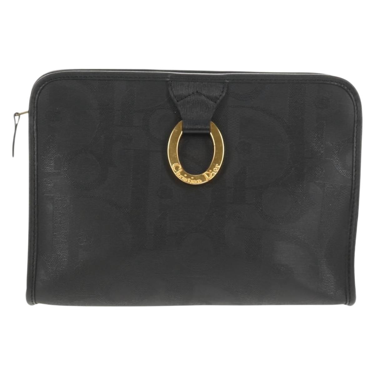 Christian Dior Vintage Trotter Pouch Diorissimo Canvas Black Pvc Clutche & Pouche Bag ()