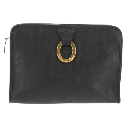 Christian Dior Vintage Trotter Pouch Diorissimo Canvas Black Pvc Clutche & Pouche Bag ()