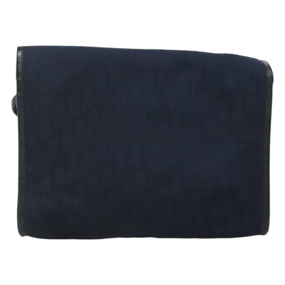 Christian Dior Vintage Trotter Flap Shoulder Bag Canvas Navy Canvas Bag ()