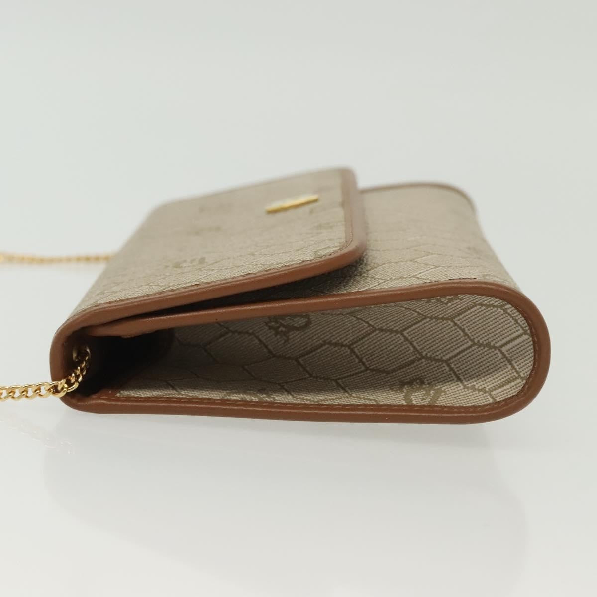 Christian Dior Vintage Honeycomb Chain Canvas Beige Canvas Bag ()