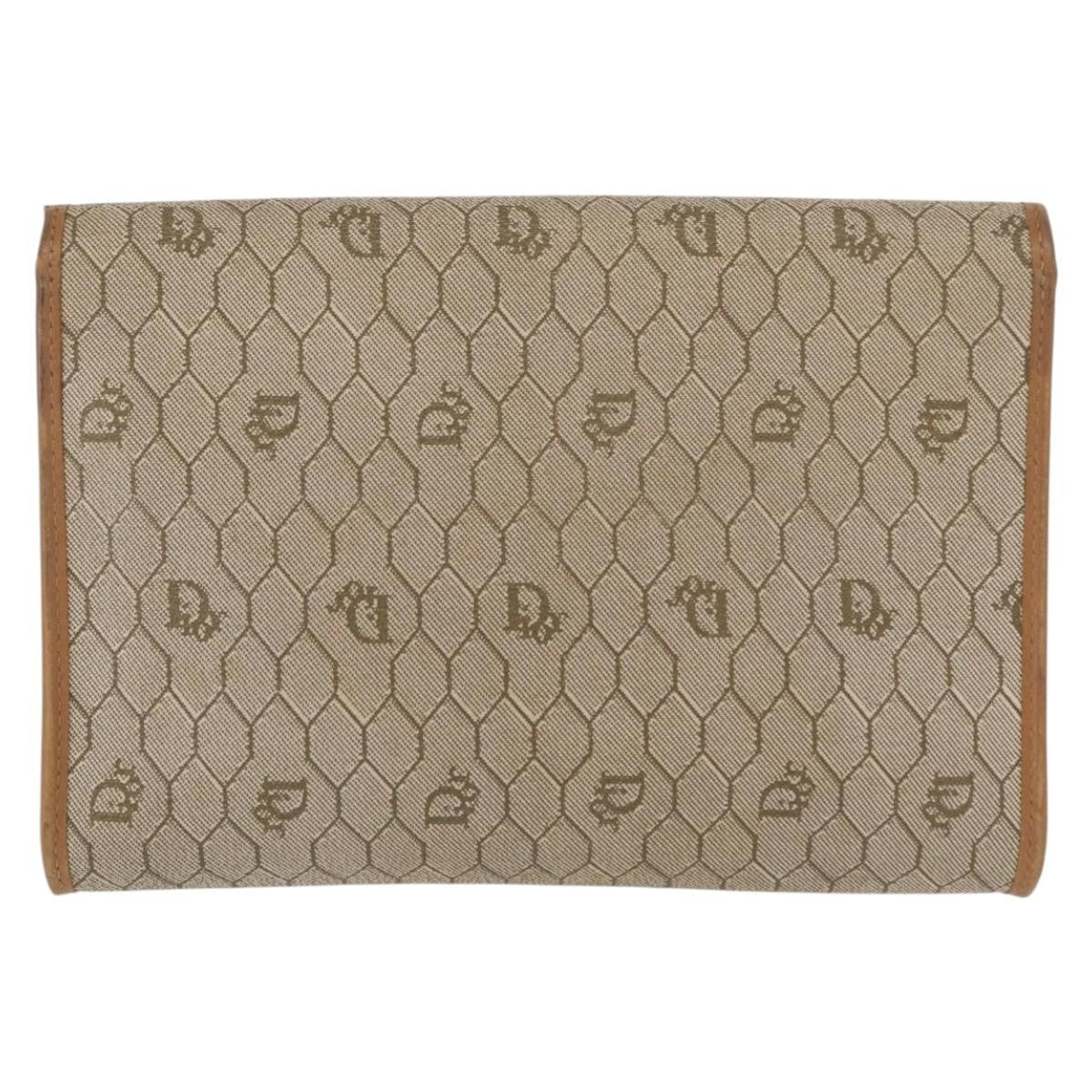 Christian Dior Vintage Honeycomb Chain Canvas Beige Canvas Shoulder Bag Bag ()