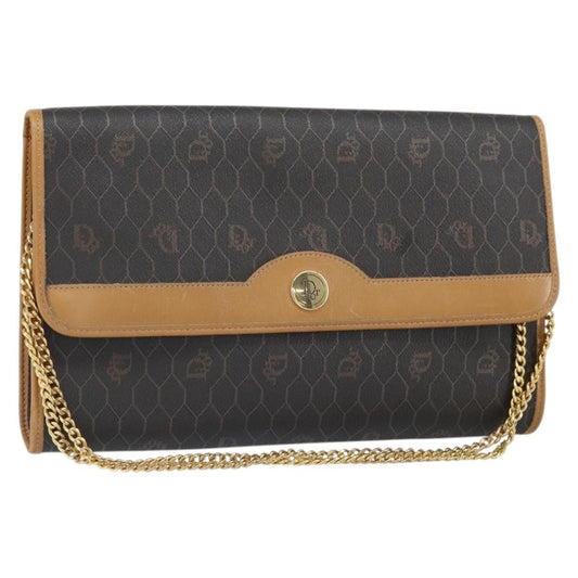 Christian Dior Vintage Honeycomb Chain Canvas Black Canvas Shoulder Bag Bag ()