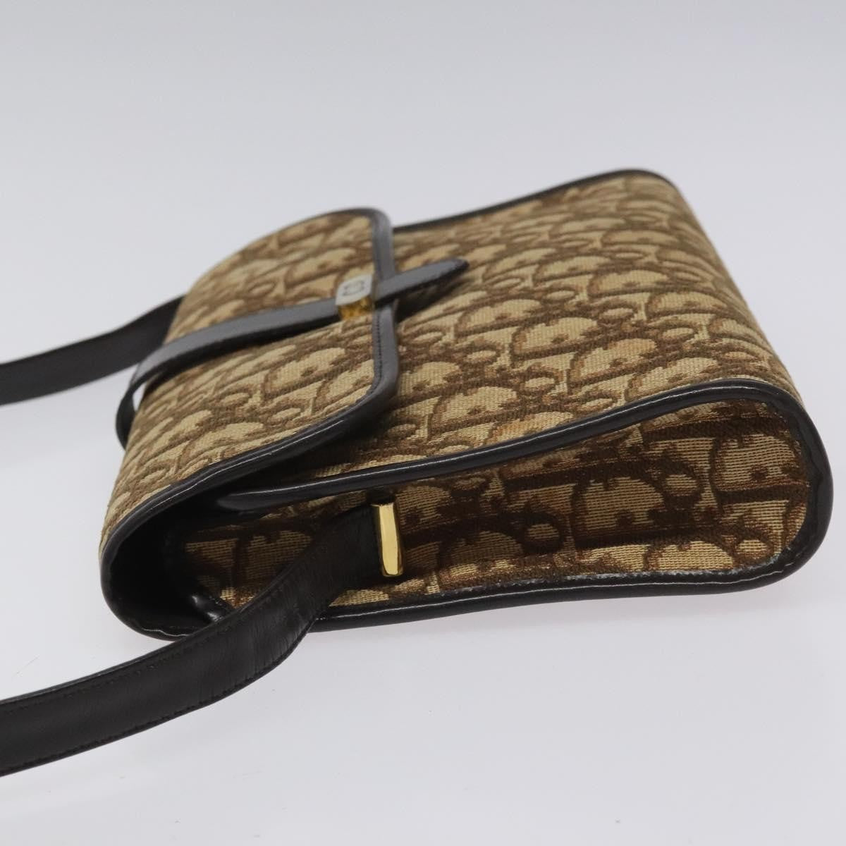 Christian Dior Vintage Trotter Crossbody Bag Diorissimo Coated Canvas Brown Canvas Bag ()