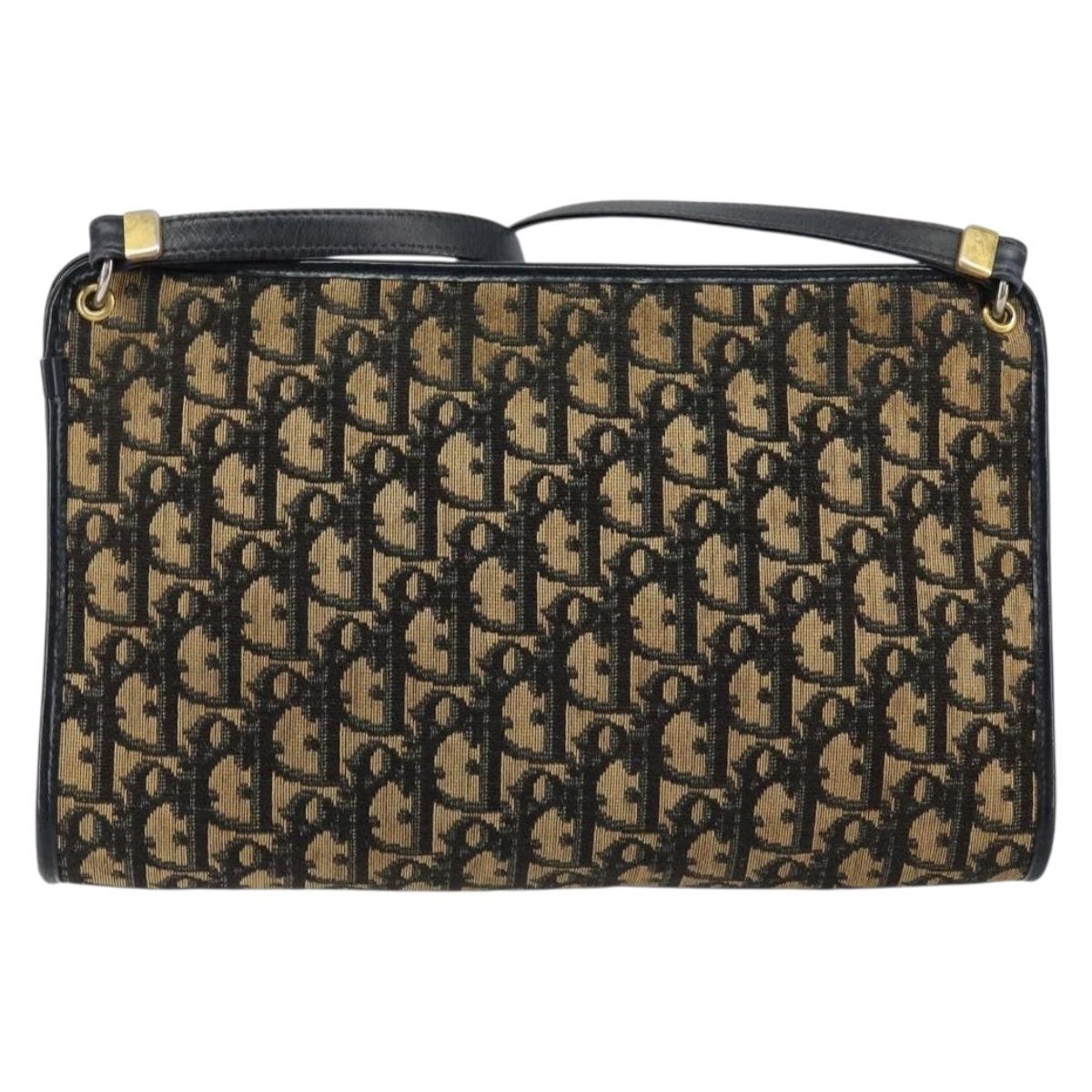 Christian Dior Vintage Trotter Shoulder Bag Canvas Navy Canvas Shoulder Bag Bag ()
