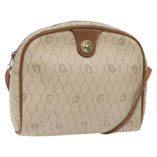 Christian Dior Vintage Honeycomb Shoulder Bag Canvas Beige Canvas Bag ()