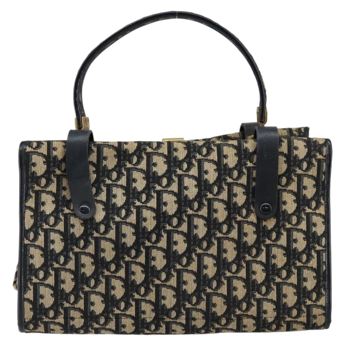 Christian Dior Vintage Trotter Handbag Canvas Navy Canvas Handbag ()