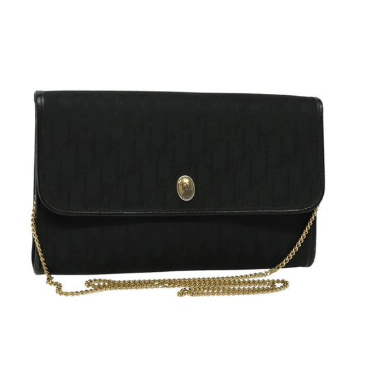 Christian Dior Vintage Trotter Crossbody Bag Canvas Black Canvas Shoulder Bag Bag ()