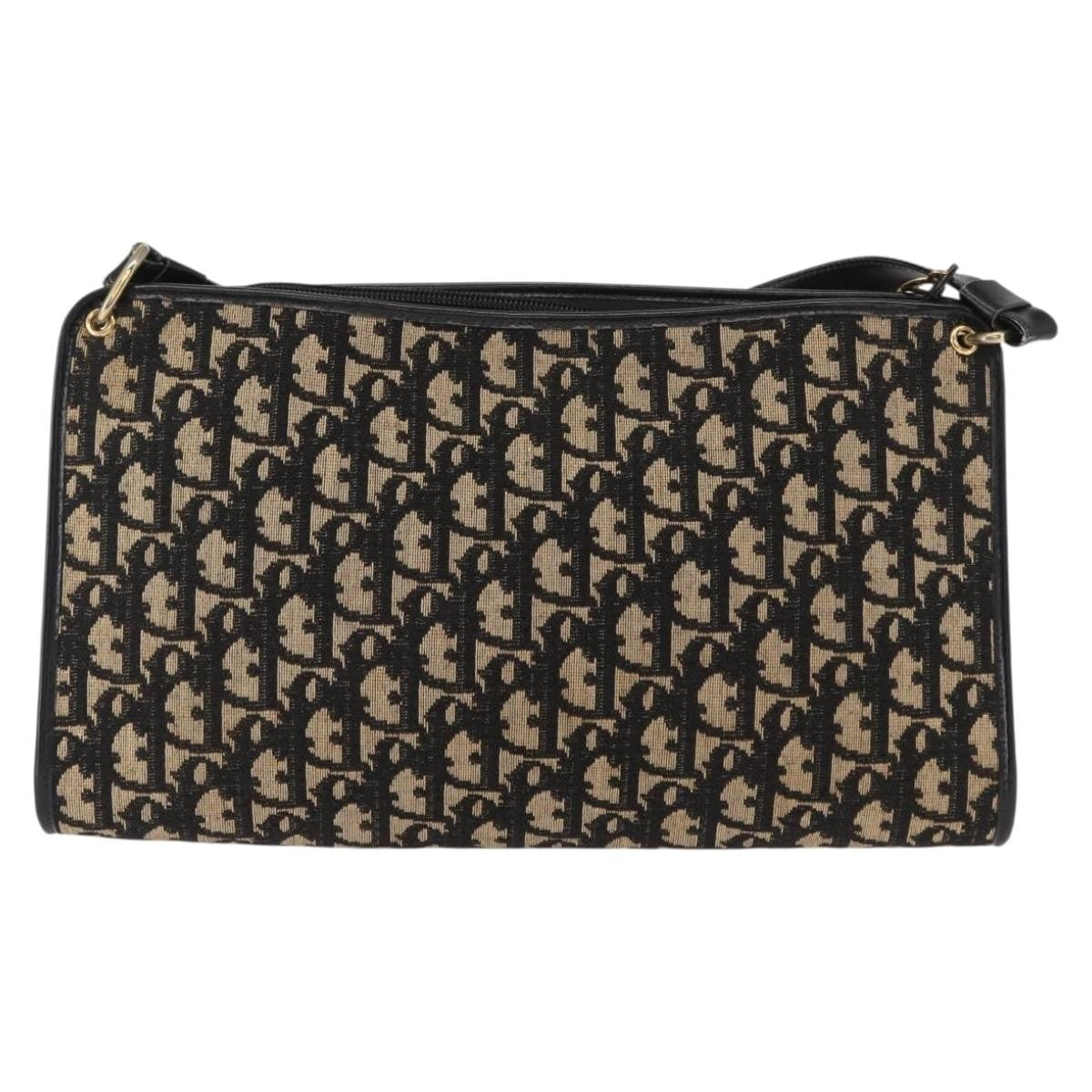 Christian Dior Vintage Cd Trotter Shoulder Bag Canvas Black Canvas Shoulder Bag Bag ()