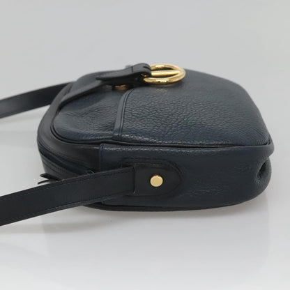 Christian Dior Vintage Flap Crossbody Bag Leather Navy Leather Shoulder Bag Bag ()
