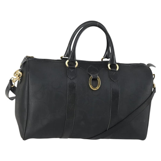 Christian Dior Vintage Trotter Boston Bag Canvas Black Canvas Travel Bag Bag ()
