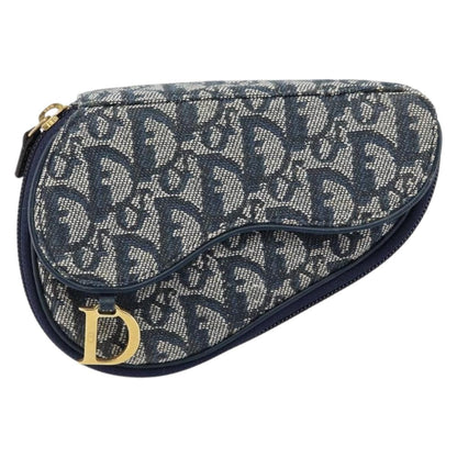 Christian Dior Vintage Saddle Coin Purse Diorissimo Canvas Navy Canvas Clutche & Pouche Bag ()