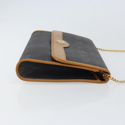 Christian Dior Vintage Honeycomb Chain Canvas Black Canvas Shoulder Bag Bag ()
